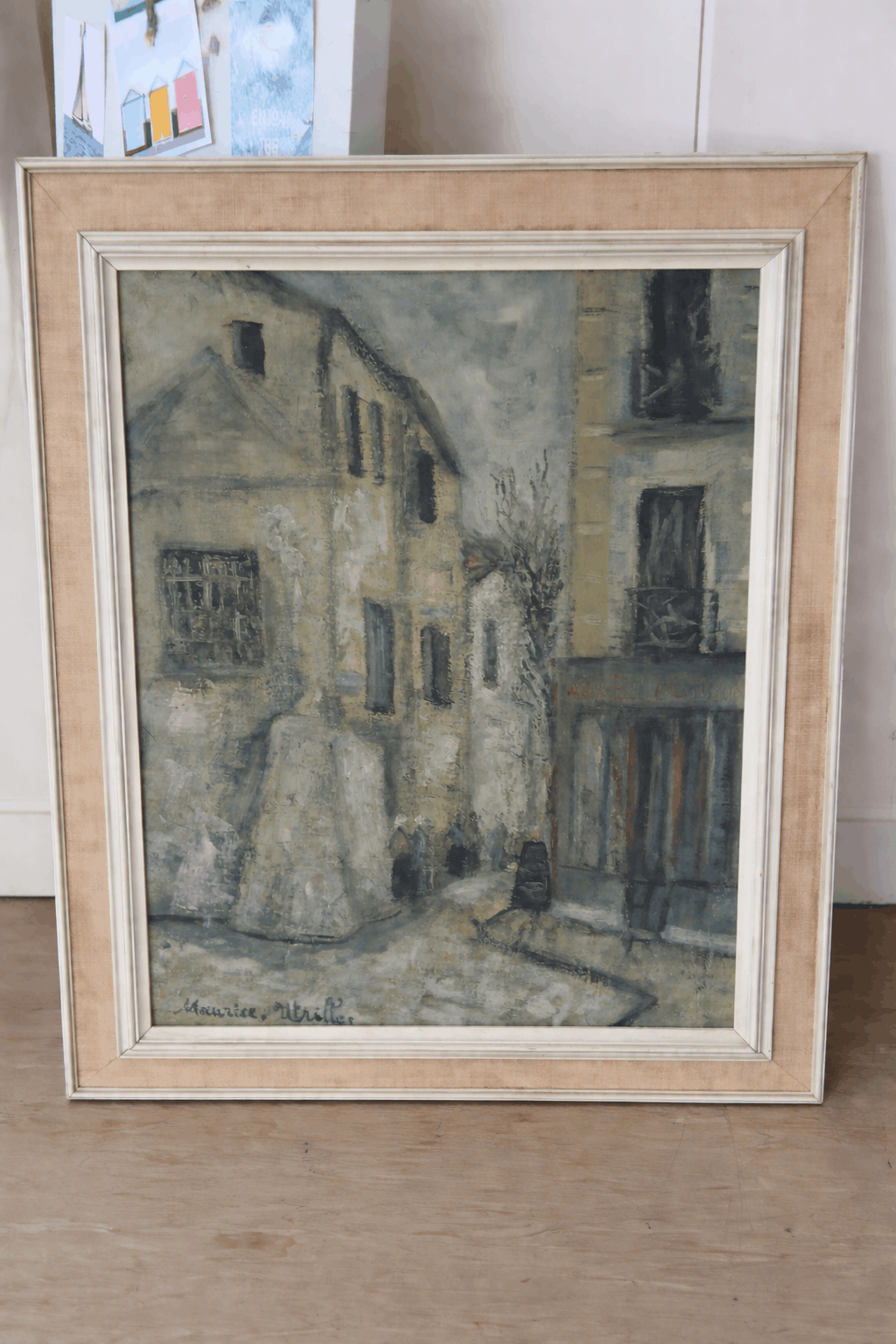 Vintage Framed European Street Scene Painting – Classic Wall Art